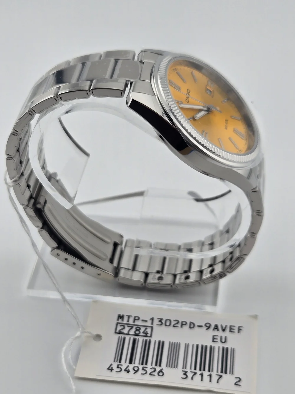 Casio Men's Stainless Steel Watch with Yellow Dial